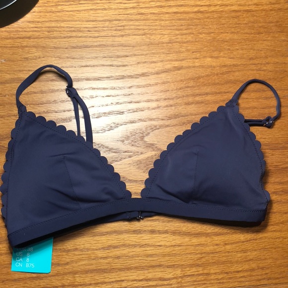 blue scalloped bikini